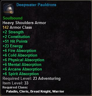 In-game tooltip for Deepwater Pauldrons