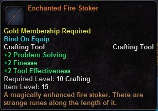 In-game tooltip for Enchanted Fire Stoker