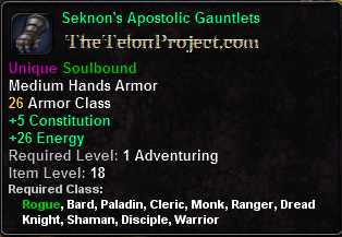 In-game tooltip for Seknon's Apostolic Gaunlets